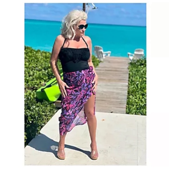 Kim Gravel X Swimsuits For All One Piece w Removable Strap 16 Onyx Fringe - Picture 2 of 4